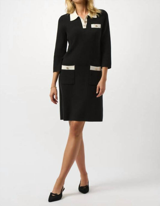 Joseph Ribkoff - Shirt Collar Knit Dress