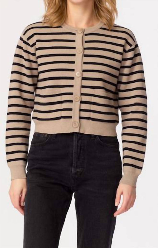 J. Society - Striped Button Front Cardigan