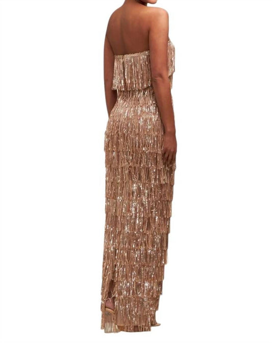 Luxxel - SEQUIN FRINGE MAXI DRESS