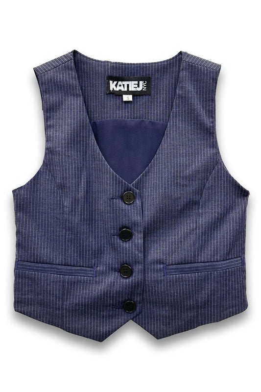 Katie J Nyc - Girl's Tween Pinstripe Sienna Vest