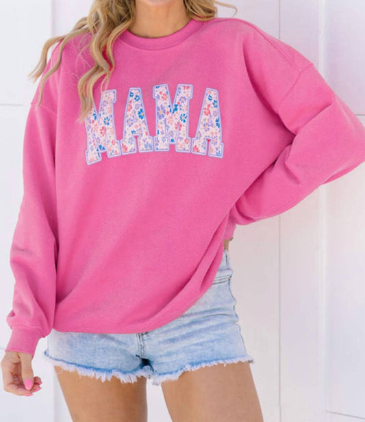 Shewin - Mama Embroidered Graphic Sweatshirt