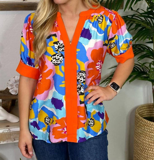 Jodifl - Floral V-neck Top