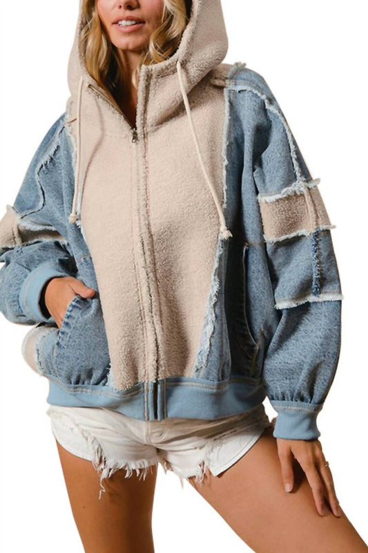 Bibi - Sherpa Zip Up Hoodie Jacket