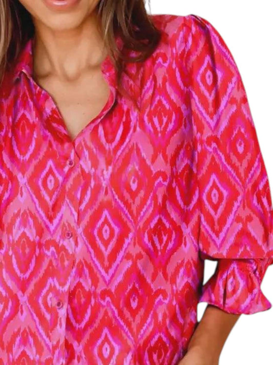 Aapparella - Megan Three Quarter Sleeve Blouse