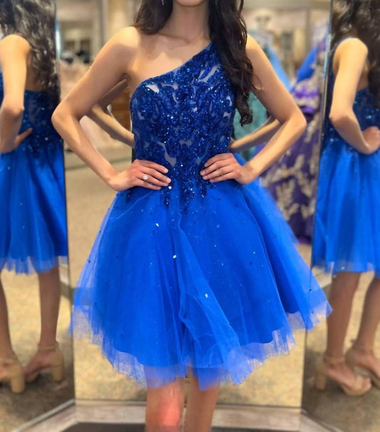 Morilee - One-shoulder Tulle Dress