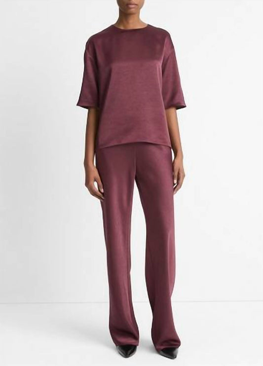 Vince - Fluid Satin Short Sleeve Blouse