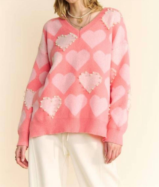 Davi & Dani - Pearly Heart Sweater