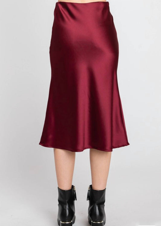 Reneec. - Cora Satin Slip Midi Skirt