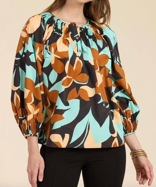 Tyler Boe - Sarah Cotton Butterscotch Floral Top