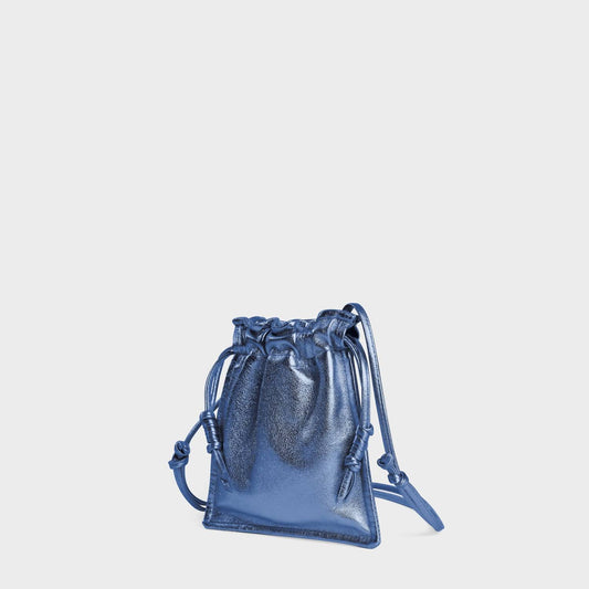 Lemiz - Women's Mini Bowie Drawstring Leather Bag