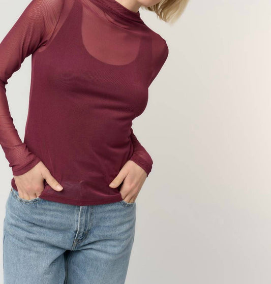 Project Social T - Tessa Mesh Funnel Neck Top