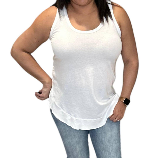 Bobi - Ribbed Curved Hem Tank Top