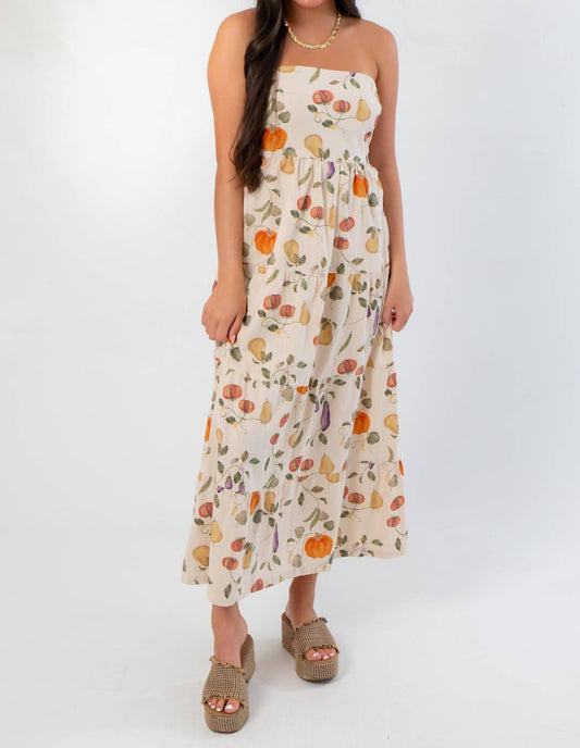 Bailey Rose - Pumpkin Harvest Strapless Midi Dress