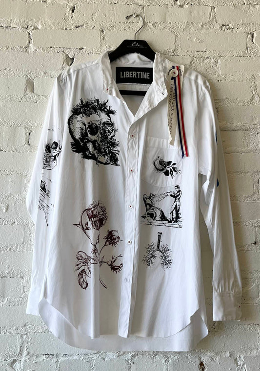 Libertine - Women's Silk Screen Melange Deconstructed Classic Shirt