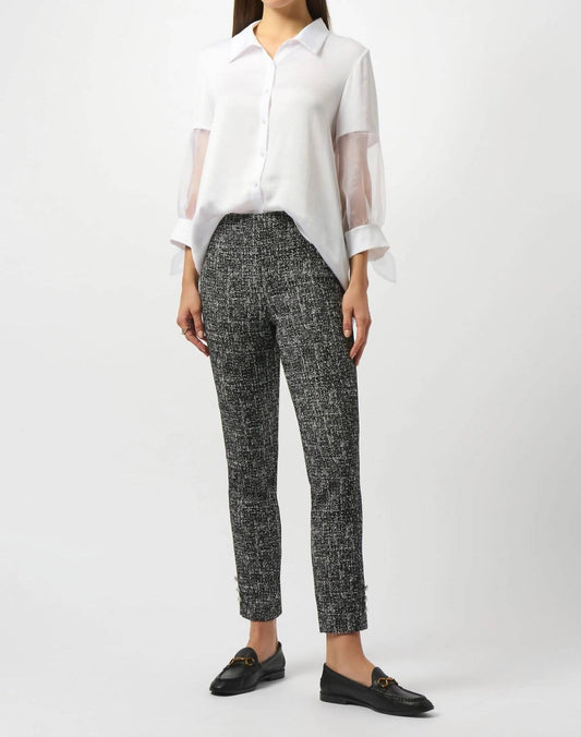Joseph Ribkoff - Abstract Jacquard Straight Pull On Trouser