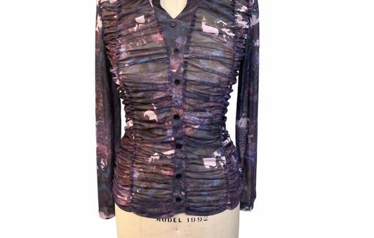 Adore - Ruched Button Down Top