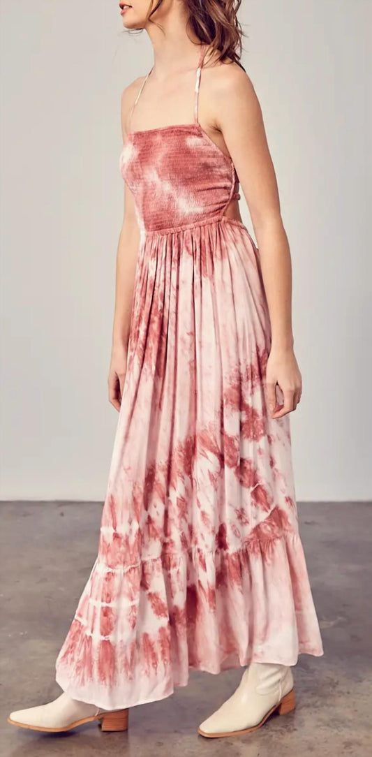 Mustard Seed - Tie Dye Halter Maxi Dress