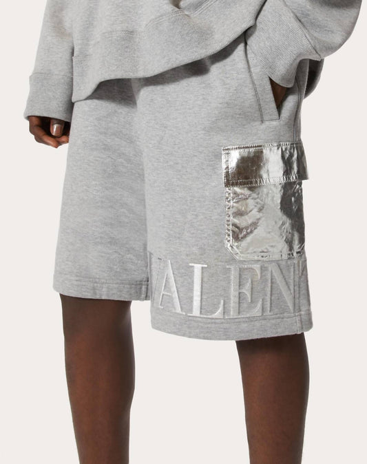 Valentino - Metallic Pockets Embossed Bermuda Shorts