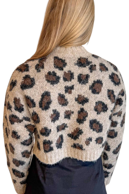 Mable - Cropped Leopard Sweater