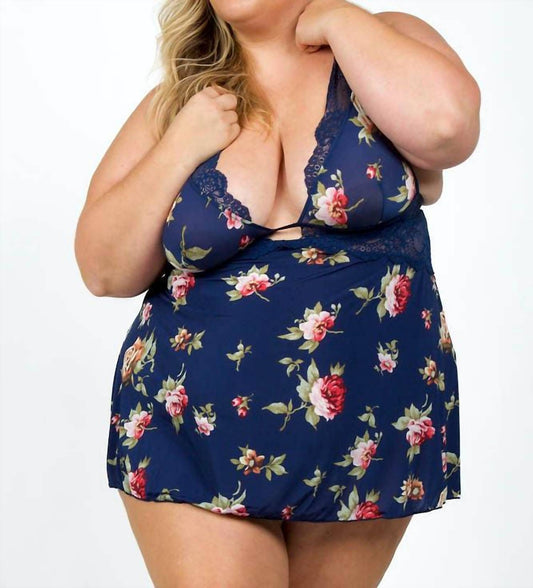 Oh La La Cheri - Naeva & Lace Babydoll Dress - Plus