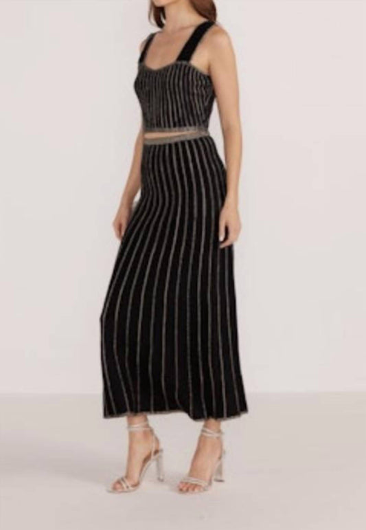 Minkpink - Celia Lurex Stripe Midi Skirt