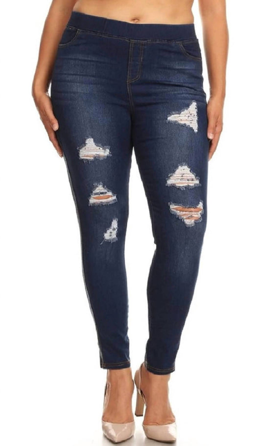 Jvini - Brenda’s Distressed Denim Jeggings