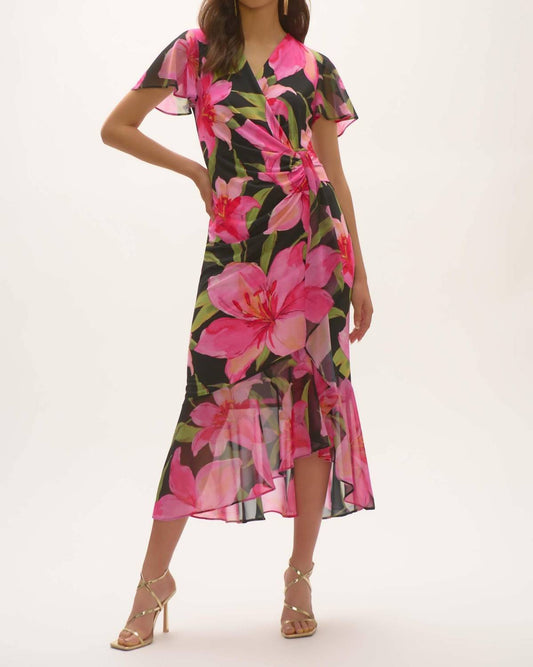 Joseph Ribkoff - Floral Ruched Midi Dress