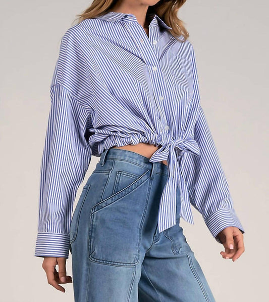Elan - Araceli Stripe Button Down Top