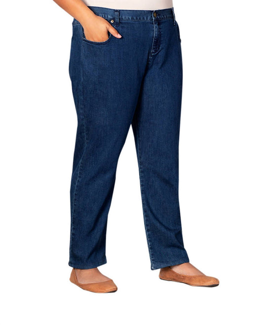 On The Plus Side - Plus Size Five Pocket Relaxed Fit Denim Jeans