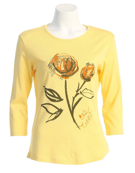 Jess & Jane - Women's Duet Printed Cotton Top - Plus