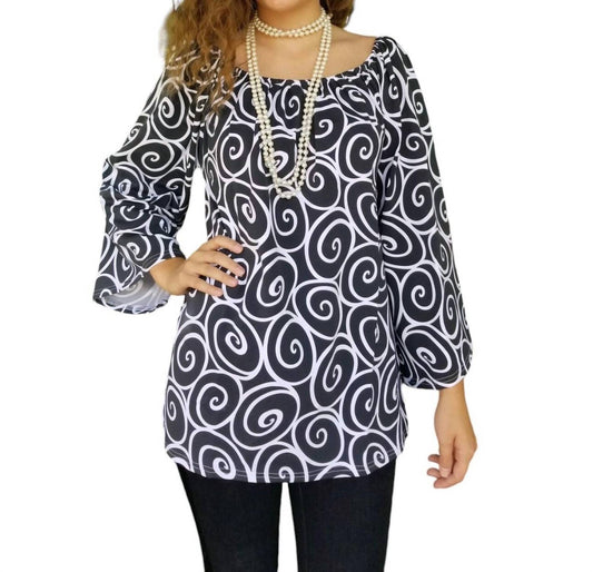Erma’S Closet - SWIRL BABYDOLL TOP