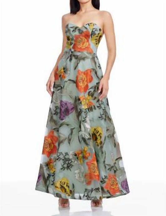 Dress The Population - Connor Floral Embroidered Gown