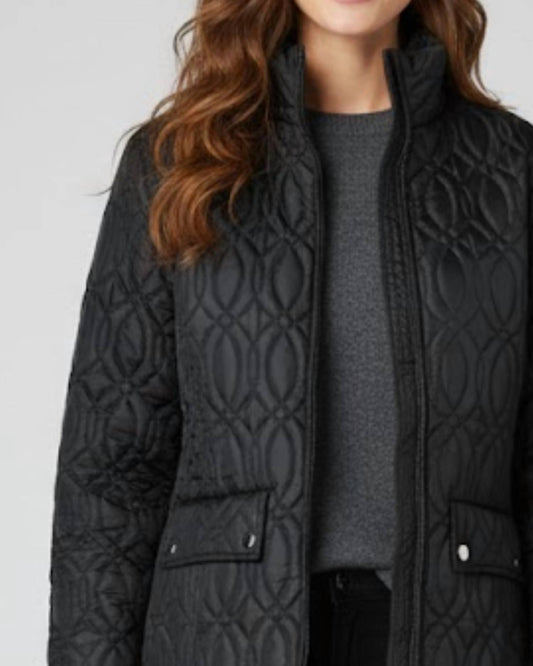Keren Hart - Stand Collar Zip Front Quilted Jacket