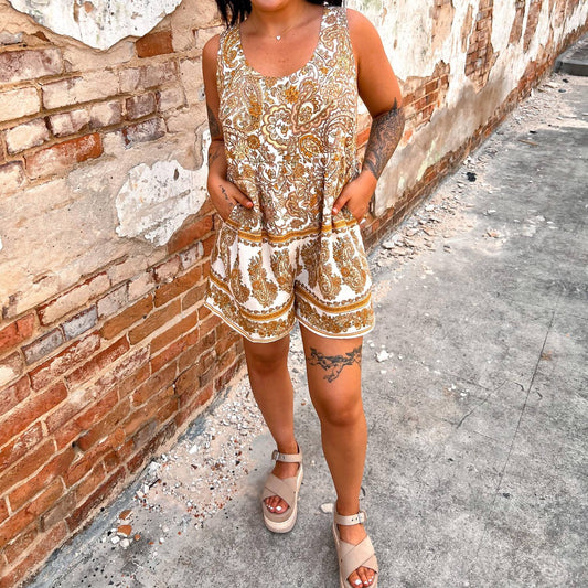 Heyson - Haven Paisley Print Sleeveless Romper