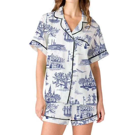 Katie Kime - New Orleans Toile Pajama Short Set