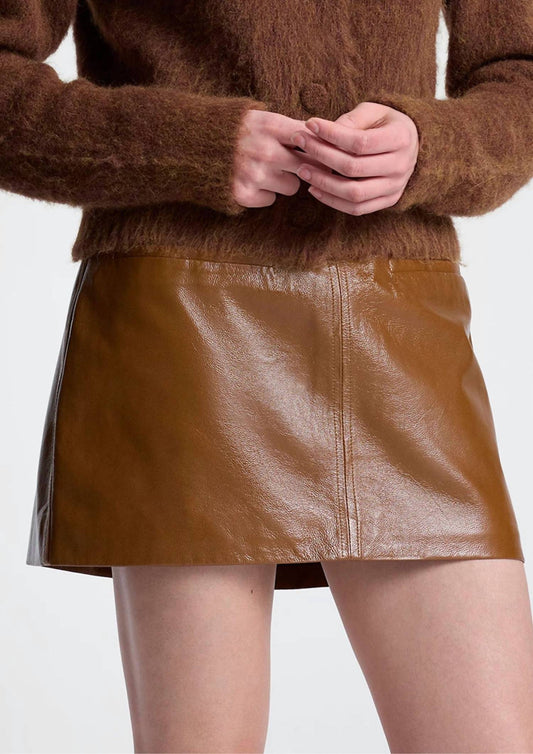 A.L.C. - Cowan Glossy Leather Mini Skirt