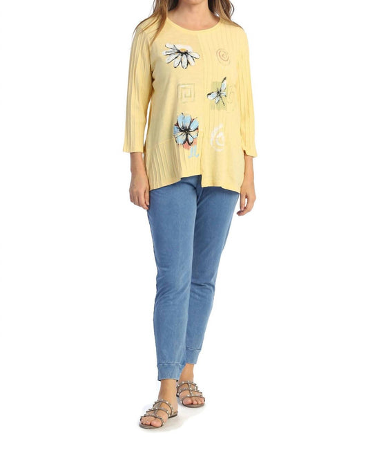 Jess & Jane - Spirals Mineral Washed Ribbed Cotton Top