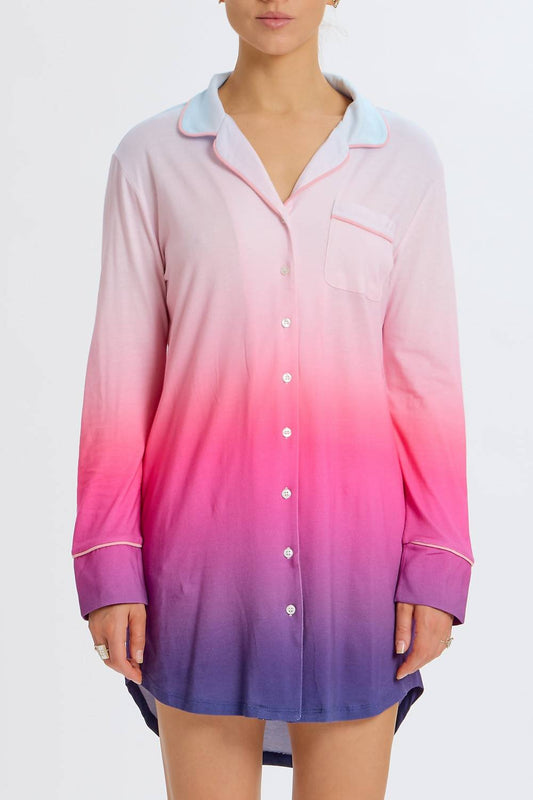 Something Navy - Long Sleeve Sleep Dress