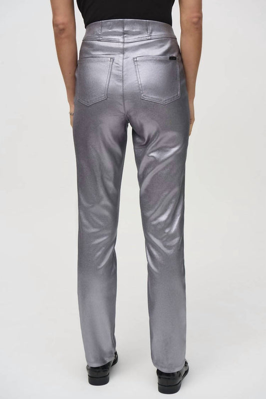 Joseph Ribkoff - Metallic Coated Classic Slim Denim Pants