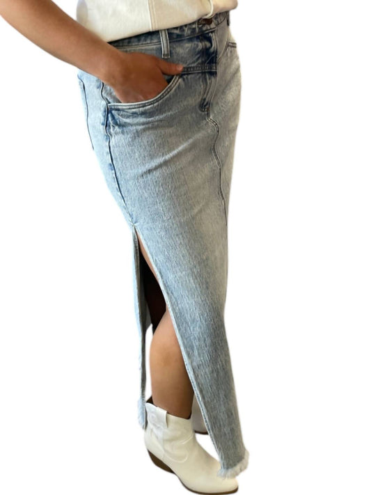 Cello - Mid Rise Front Flap Midi Skirt