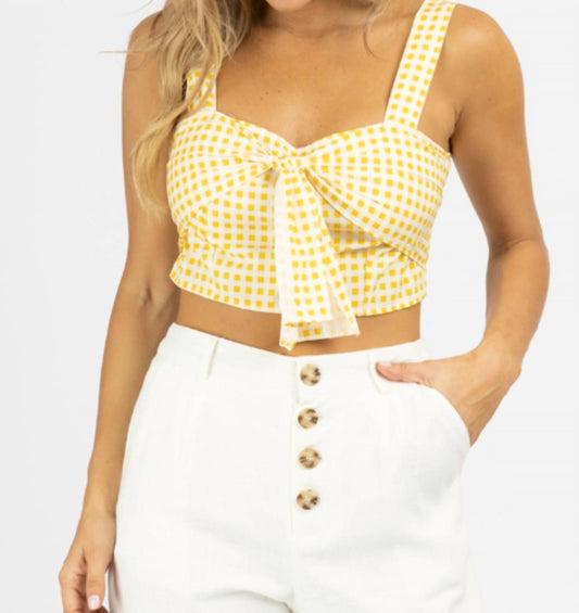 PLAID KNOTTED CROP TOP