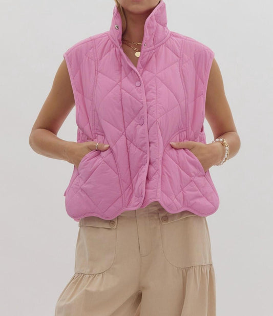 Entro - Button Up Scalloped Vest