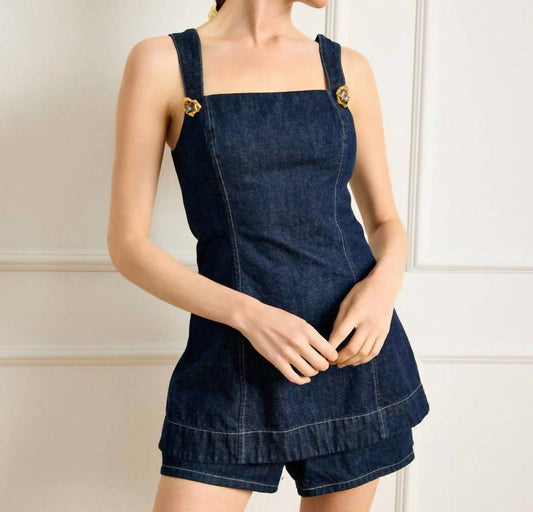 Line And Dot - Caryl Denim Romper