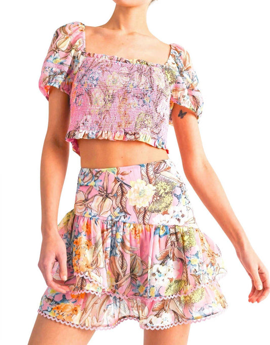Reset By Jane - Ruffle Floral Skirt Set