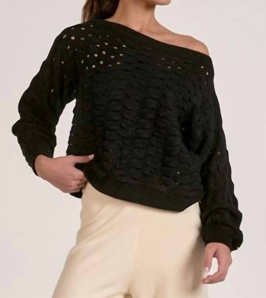Elan - Adrienne Wide Neck Open Knit Sweater