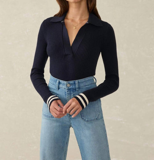 Faherty - Stretch Cotton Cashmere Rib Polo Pullover