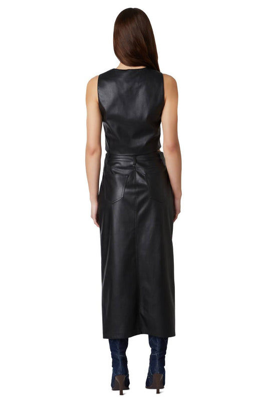 Nia - Theresa Vegan Leather Midi Skirt