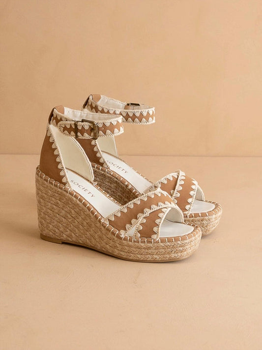 Oasis Society - Women's Essie Espadrille Embroidered Wedge