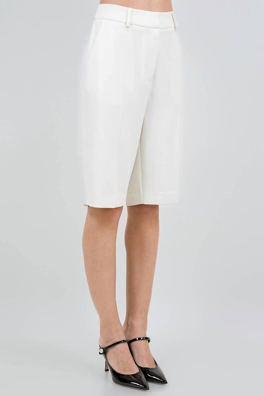 Whiteroom+Cactus - Tailored Bermuda Shorts With Side Zipper