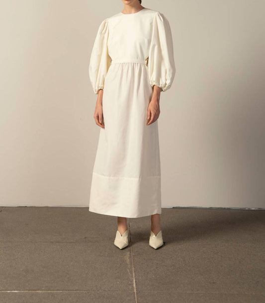 Adriana Degreas - Geometric Puff Sleeved Maxi Dress